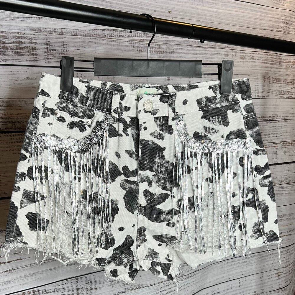 Cowprint Rhinestone Short